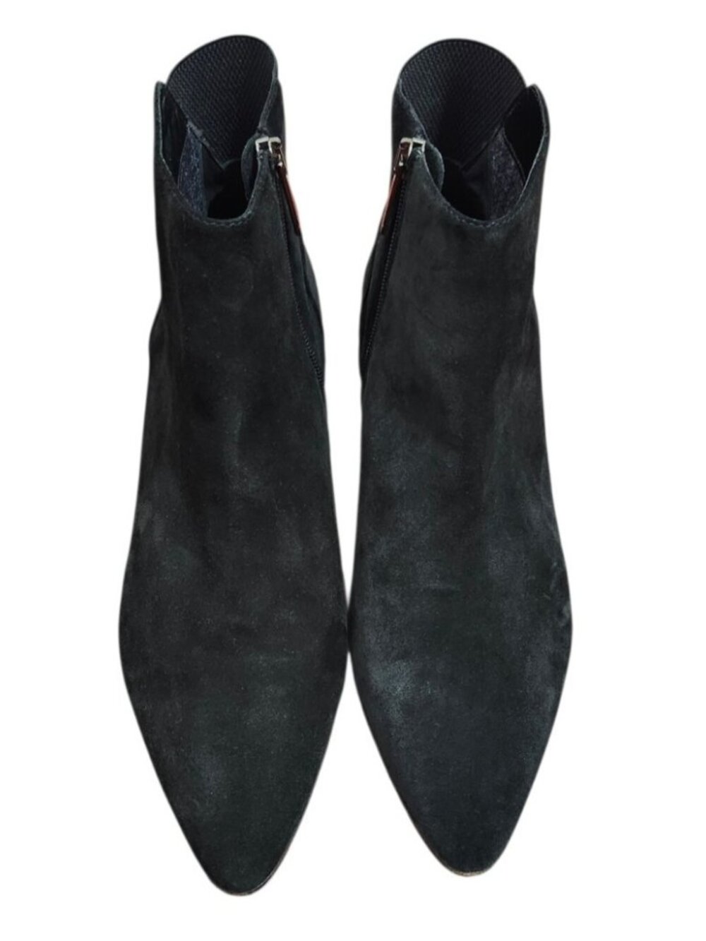 Aquatalia Fuoco Black Suede Pointed Toe Ankle Boots Women Size 13 Italy - Picture 3 of 12